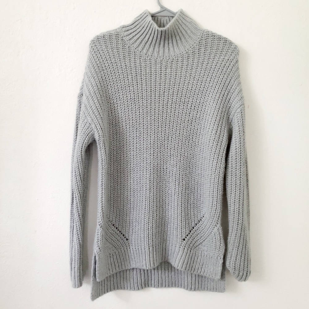 Ann Taylor Grey Merino Wool Sweater - Picture 2 of 7